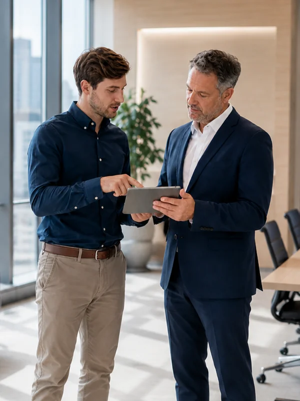 Consultant presenting to a client